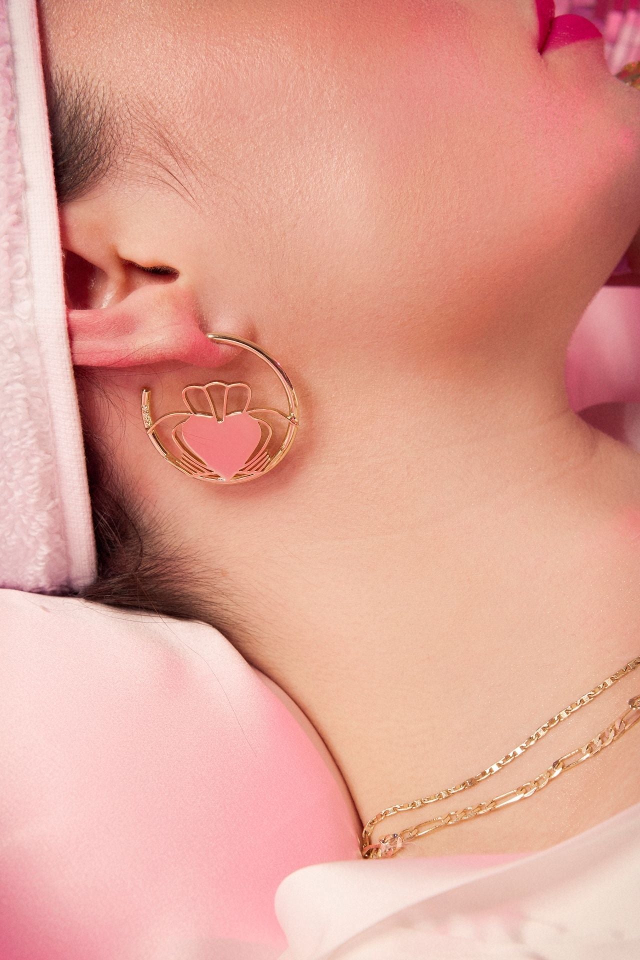 Heart Strong Claddagh Hoop Earrings by DON&