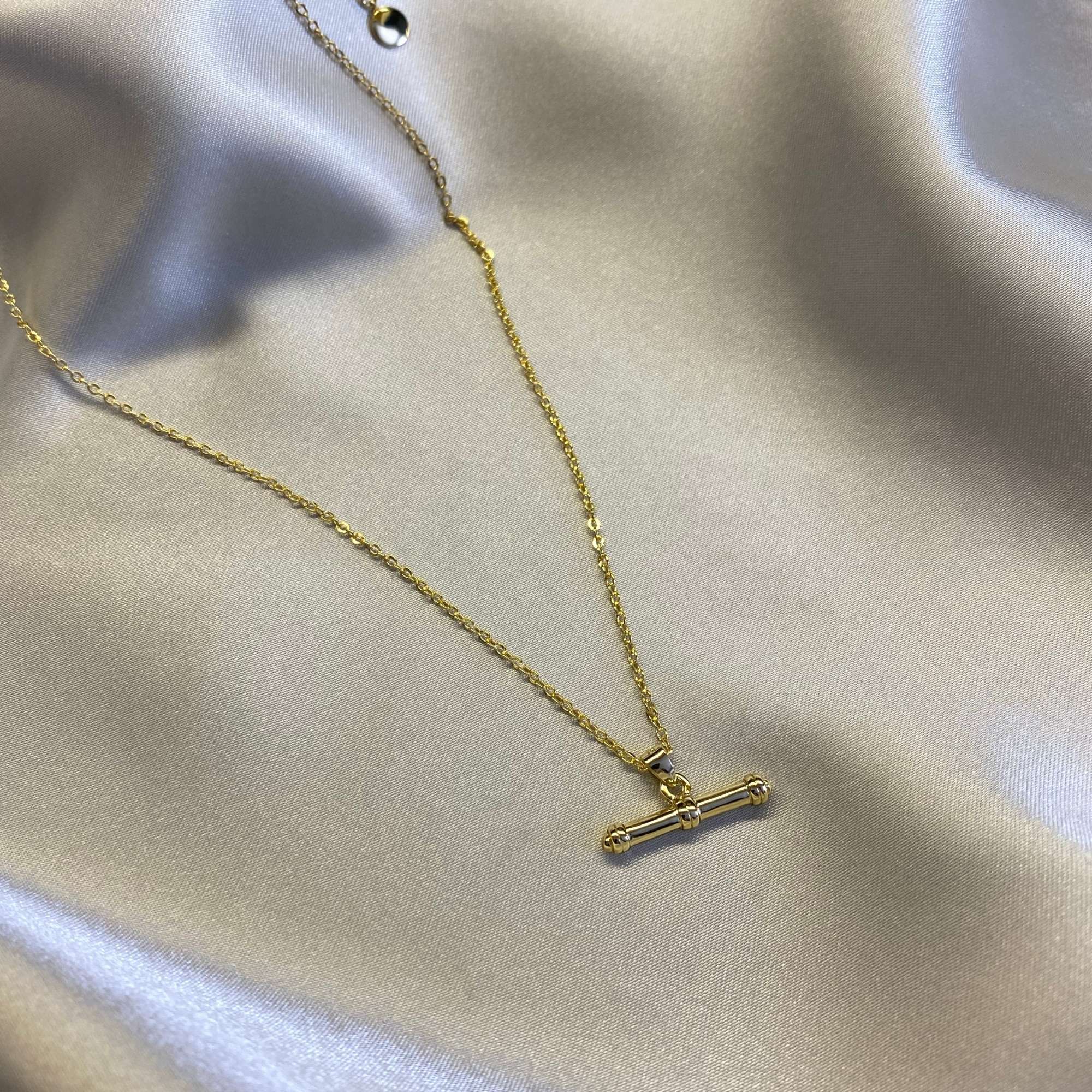 Gold Mr T-Bar Necklace