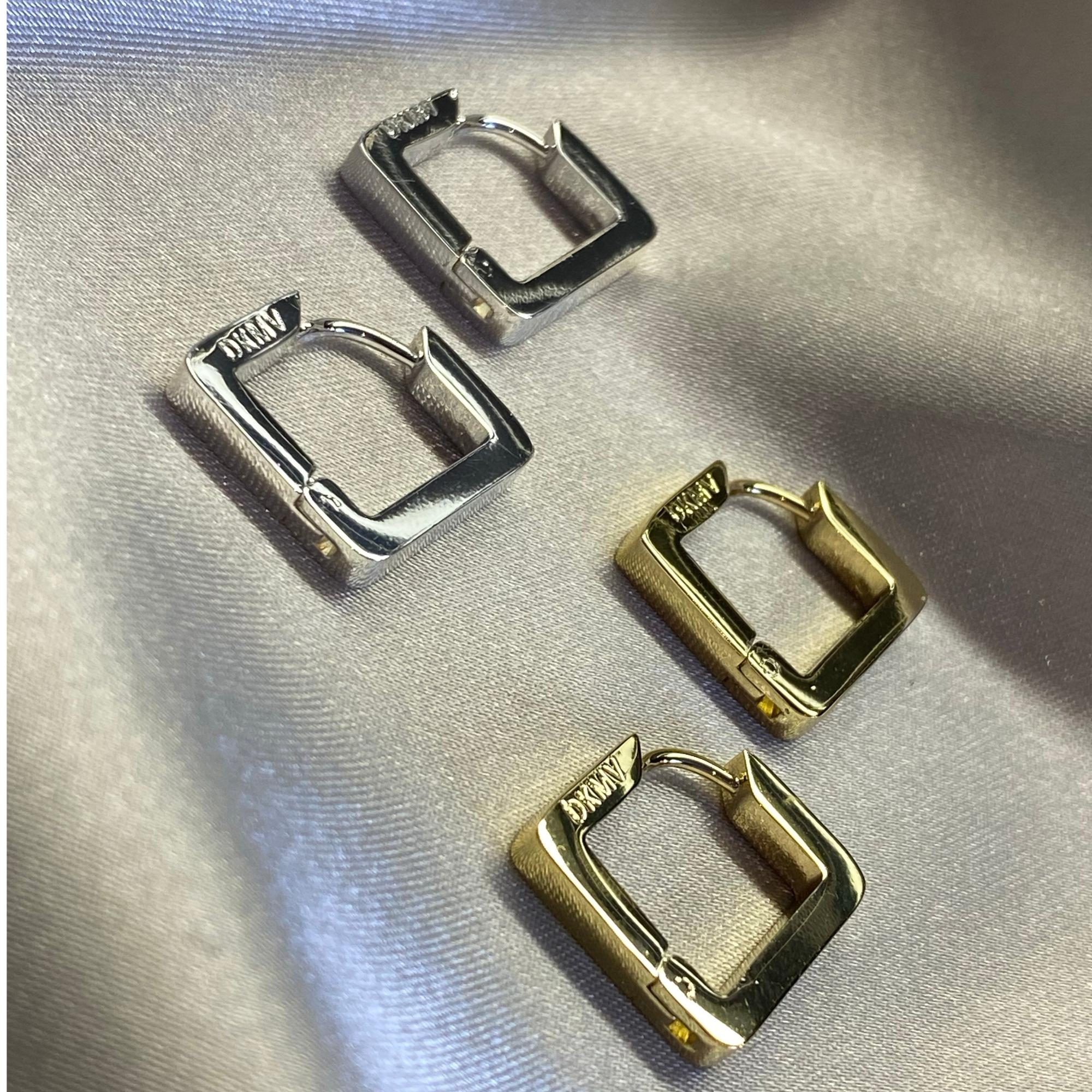 Gold and Silver Not Yer Average Square Hoop Earrings