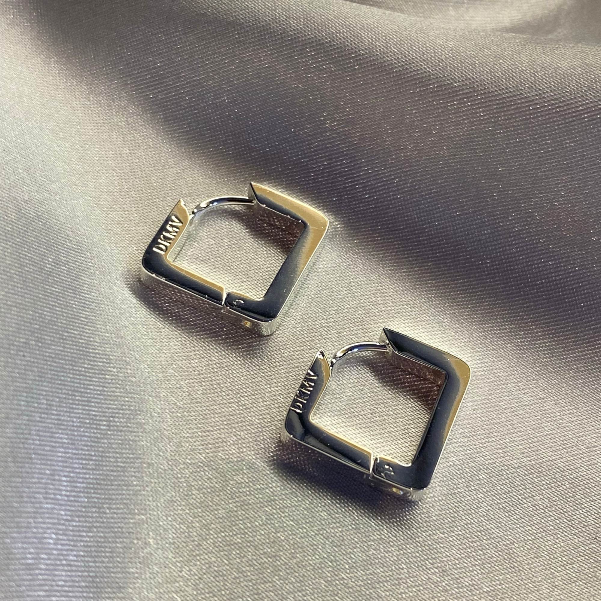 Silver Not Yer Average Square Hoop Earrings