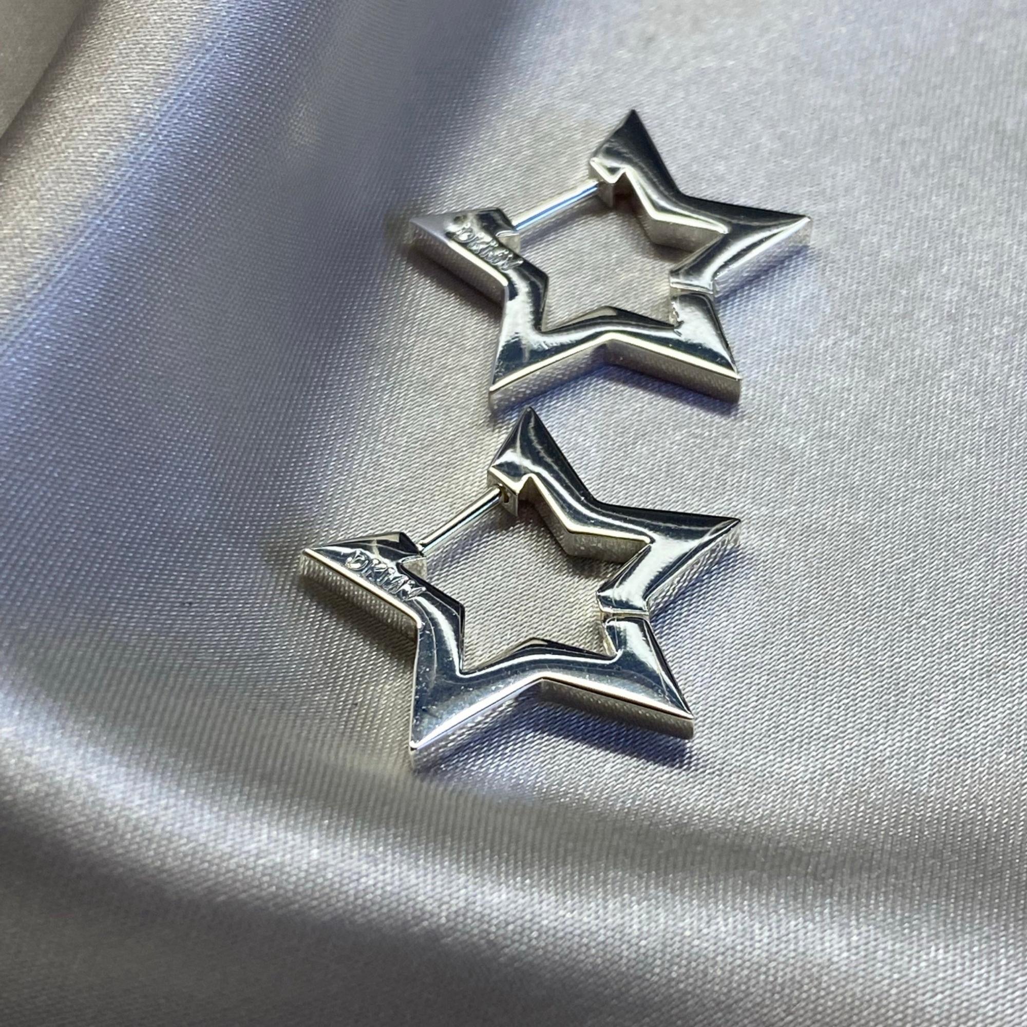 Silver Not Yer Average - Star Hoop Earrings