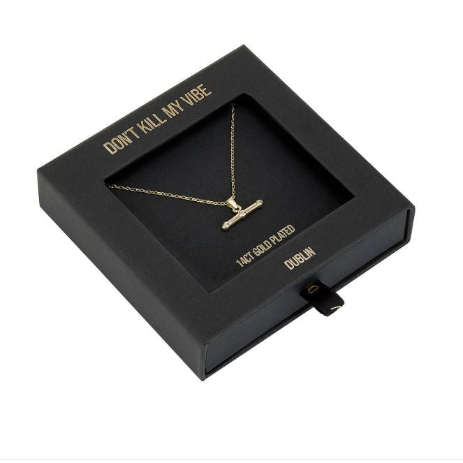 Gold Mr T-Bar Necklace