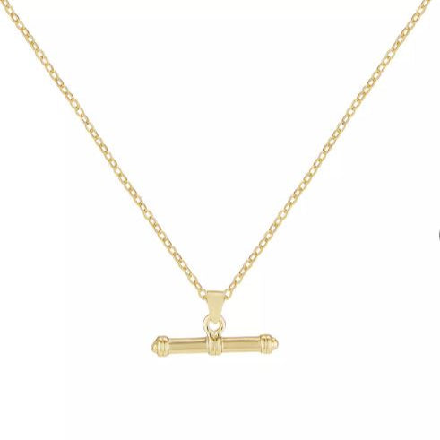 Gold Mr T-Bar Necklace