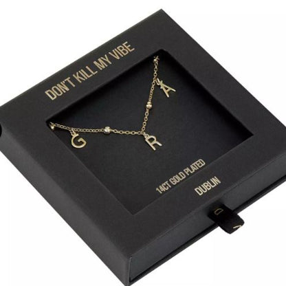 Mo ghrá Gold Grá Irish Letters Necklace in Gift Box. Grá means love in Irish 
