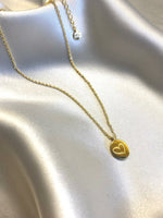 Gold plated, recycled brass, heart, irish designed, necklace