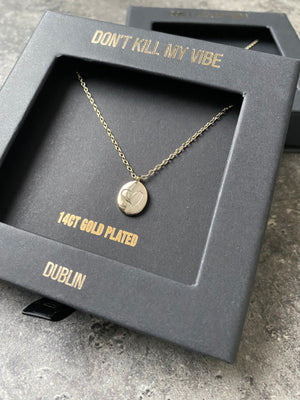 Gold plated, recycled brass, heart, irish designed, necklace gift box