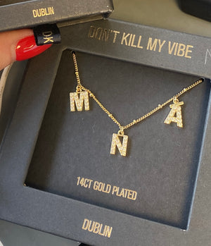 Irish Language, Irish Designed, MNÁ, Necklace, gold, silver giftbox