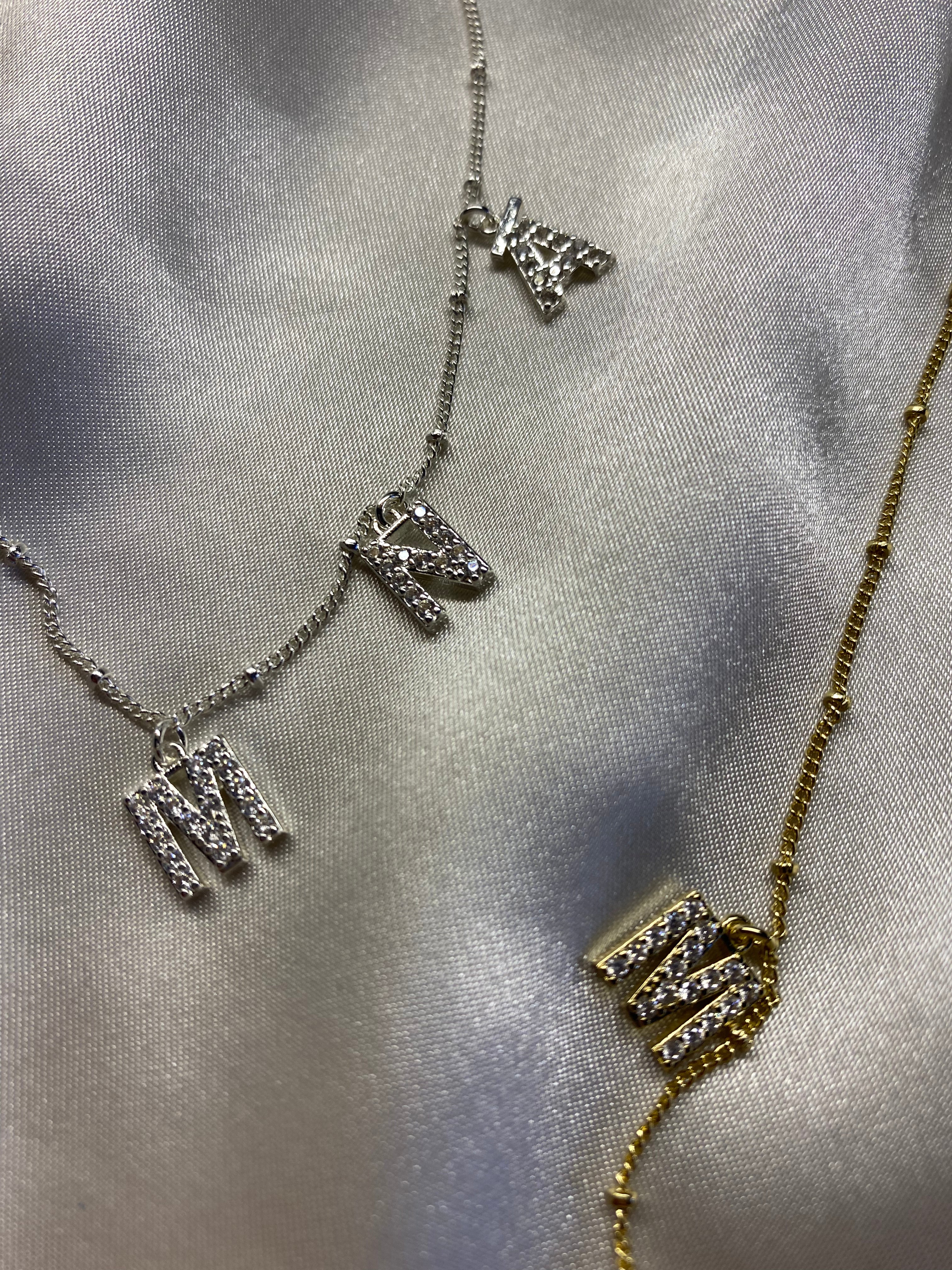 Irish Language, Irish Designed, MNÁ, Necklace, gold, silver